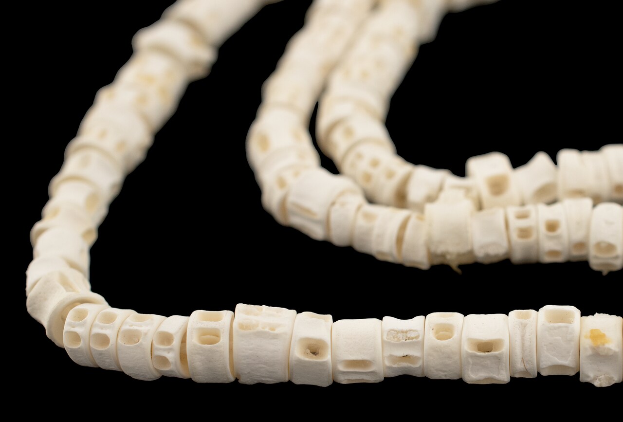 The Bead Chest Fish Vertebrae Beads - Full Strand of Recycled African Bone Beads (7-9mm)